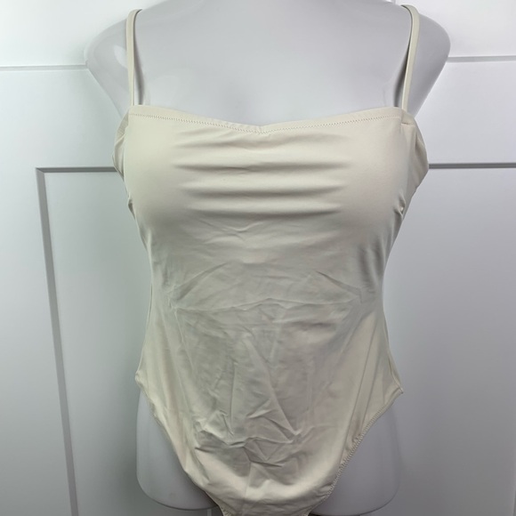 NWT J Crew Size 14 Squareneck one piece swimsuit Natural Ivory - Picture 3 of 7